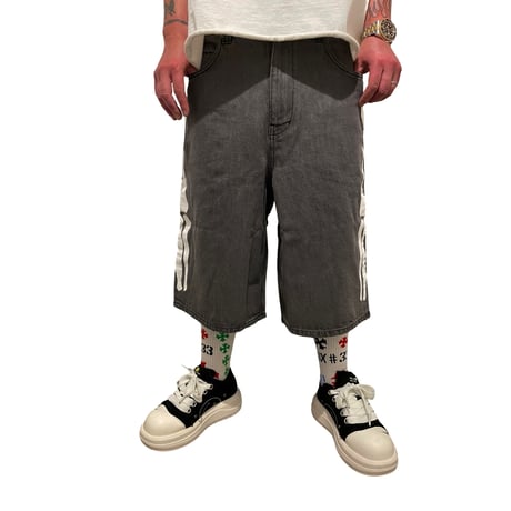 VANSON / Skalton Bones Denim Shorts "BLACK"