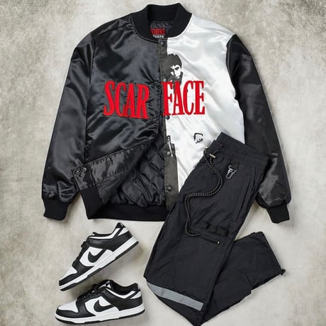 Reason Clothing Newyork /SCARFACE Satin Bomber Jacket