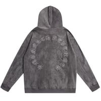 WOSS.official/ Oversized  Suede Hoodie GRAY