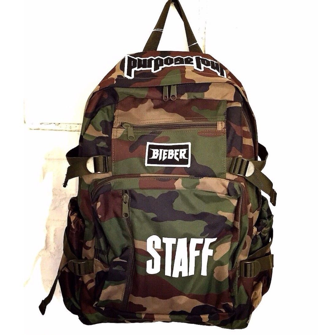 Purpose tour/Justin bieber official CAMO BackPa