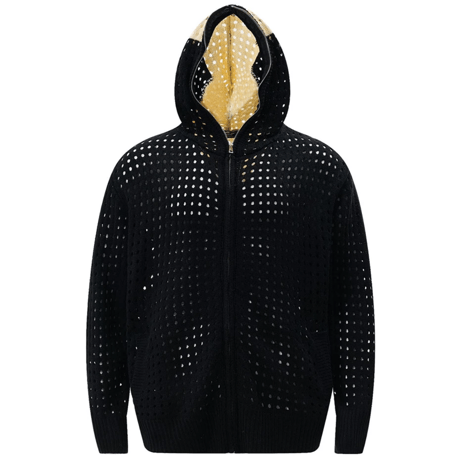 Mismatch NYC/Full Zip Up Knit Hoodie