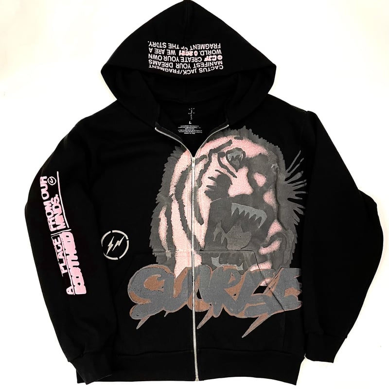 Travis Scott x fragment★スケルトン フルジップアップパーカー Travis Scott x Fragment Skeleton Graffiti Full Zip Hoodie