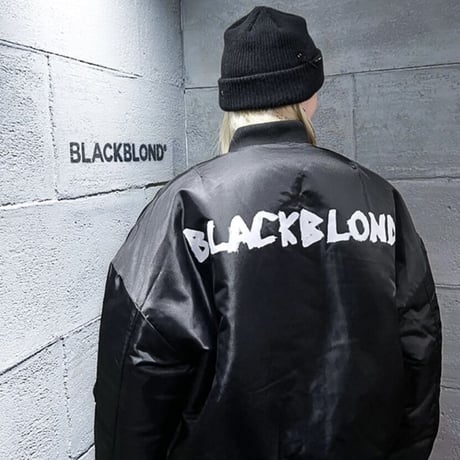 BLACK BLOND/REVERSIBLE SHORT BOMBER JACKET