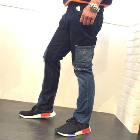 EPTM/two color patch denim