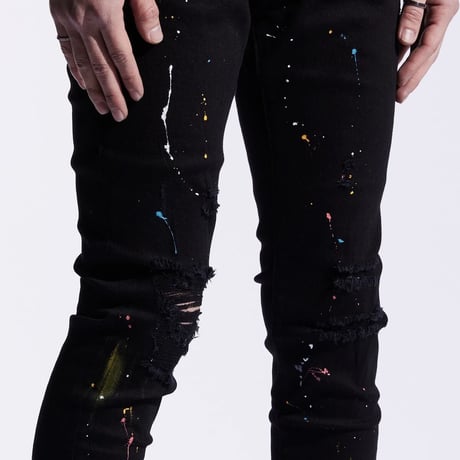 Crysp Denim/Black Paint  denim　”121-117”