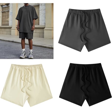 Mismatch NYC/Cotton Shorts  "Black/DarkGray/Cream"