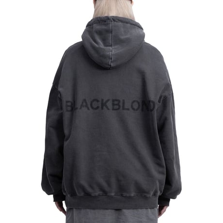 BLACK BLOND/BB logo smile  Hoodie  "VINTAGE BLACK"