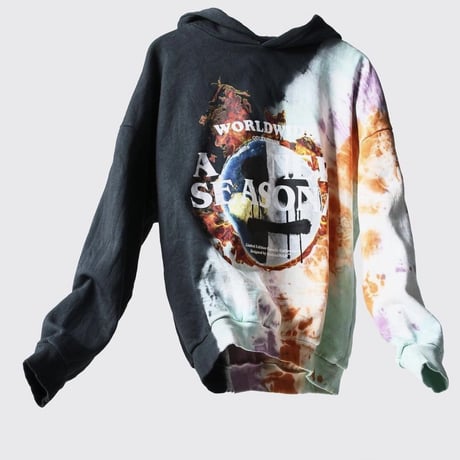 BOOHOO /Drip face tie die hoodie (SET UP)