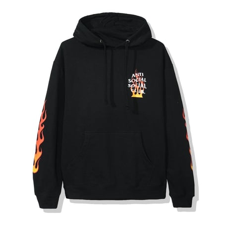 Anti Social Social Club/FLAME Logo フーディー　BLACK  