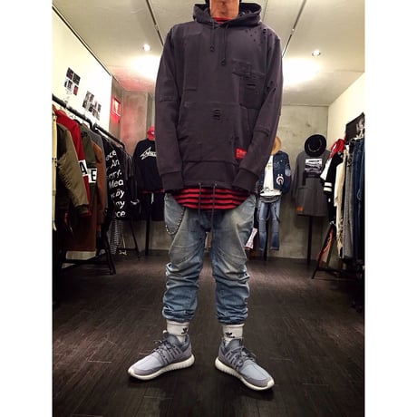 Reason Clothing Newyork/Dameged フーディー・  vintage ブラック