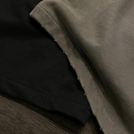 Mismatch NYC/Damaged Shorts  "BLACK/Wash GRAY"