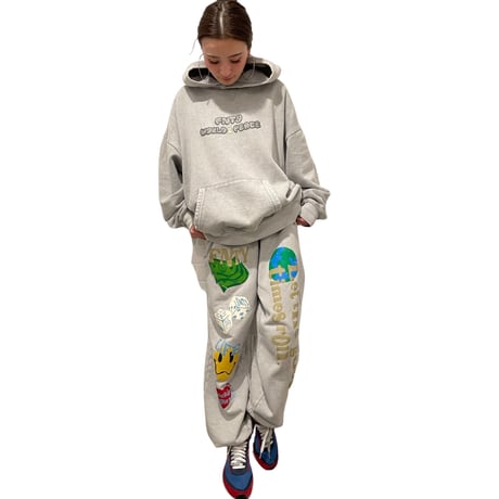 FNTY/Smile logo Sweatpants  "WASHED GRAY"