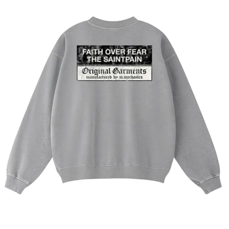 SAINT PAIN/Emblem Logo Wash Sweatshirt  GRAY