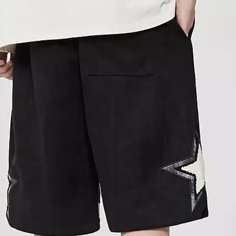 Mismatch NYC/Patch suède Shorts BLACK