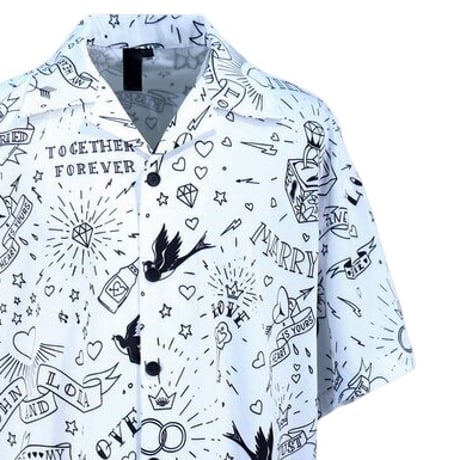 By The R/Tatoo Art Button Shirts "WHITE"