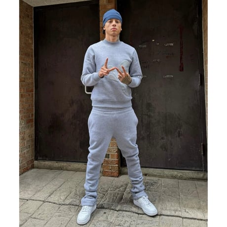 SYNA WORLD / Logo Crewneck sweatshirt  (GRAY)