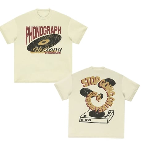 Mismatch NYC/ Record Tee "CREAM"