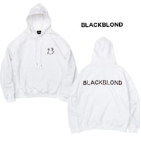 BLACK BLOND/BB logo smile  Hoodie  WHITE
