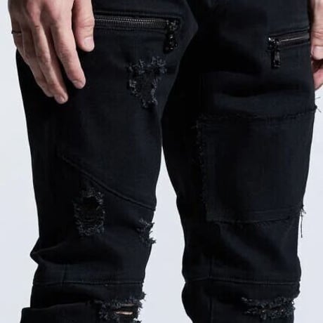 Crysp Denim/Black Zipper Damage denim