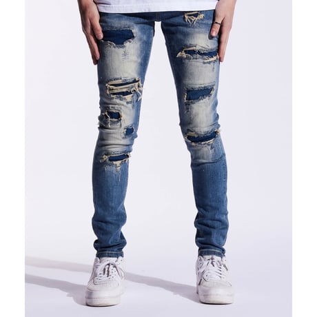 Crysp Denim/Blue damage  denim　”121-123”