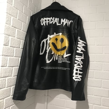 BOOHOO /Paint Art SMILE Biker Jacket