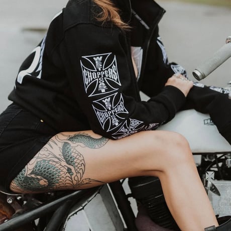 West Coast Choppers/ W.C.C Logo Zip Up Hoodie "BLACK"