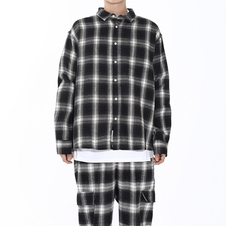 SAINT PAIN/ Flannel Checked Shirts "BLACK"