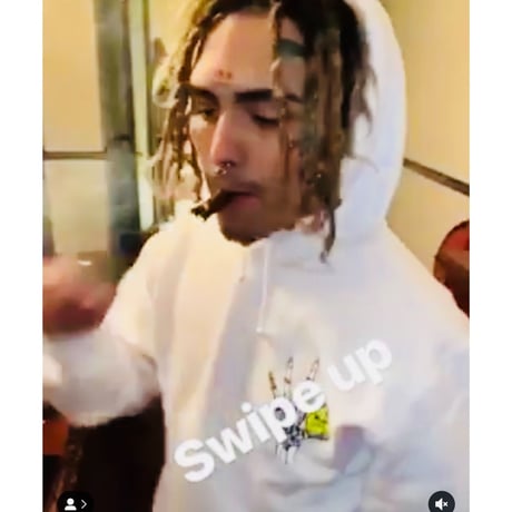 Lil Pump official merch/Unhappy Smile Hoodie  white