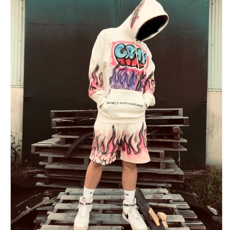 GRMY×Shirts King Phade/Flame Art  Shorts