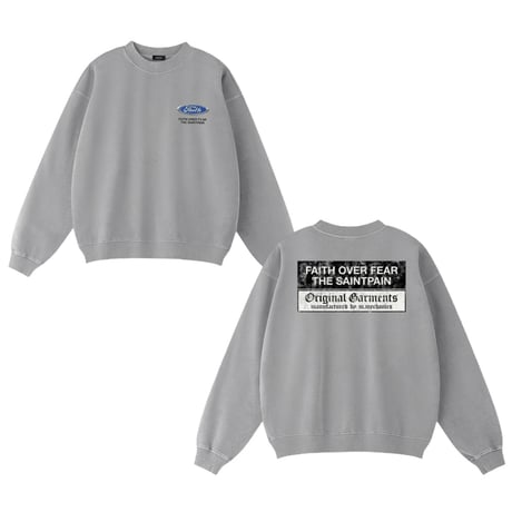 SAINT PAIN/Emblem Logo Wash Sweatshirt  GRAY