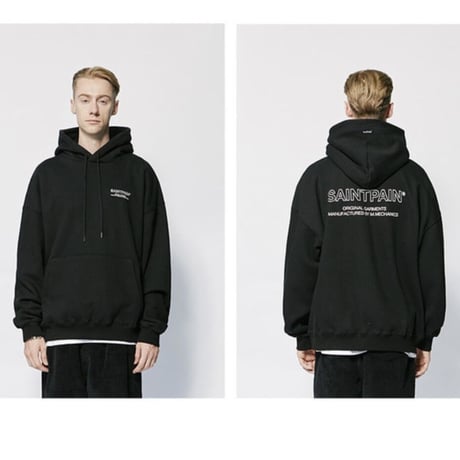 SAINT PAIN/Back Logo Hoodie BLACK