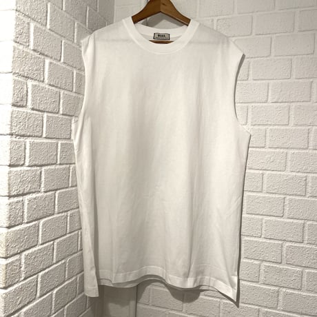 WOSS.official/CUT OFF No Sleeve Tshirts (Black/White)