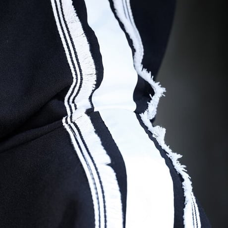 By The R/ Fringe Line Hoodie "BLACK/GRAY"