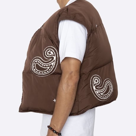 EPTM/PAISLEY PUFFER VEST（REVERSIBLE）”BROWN"