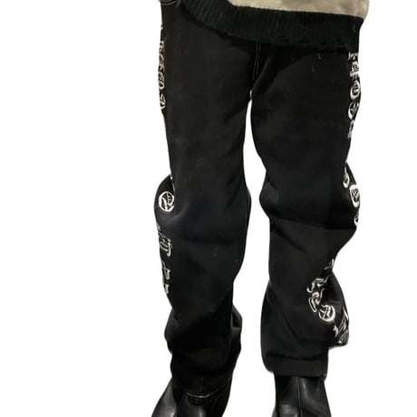 Mismatch NYC/ Embroid  Black denim