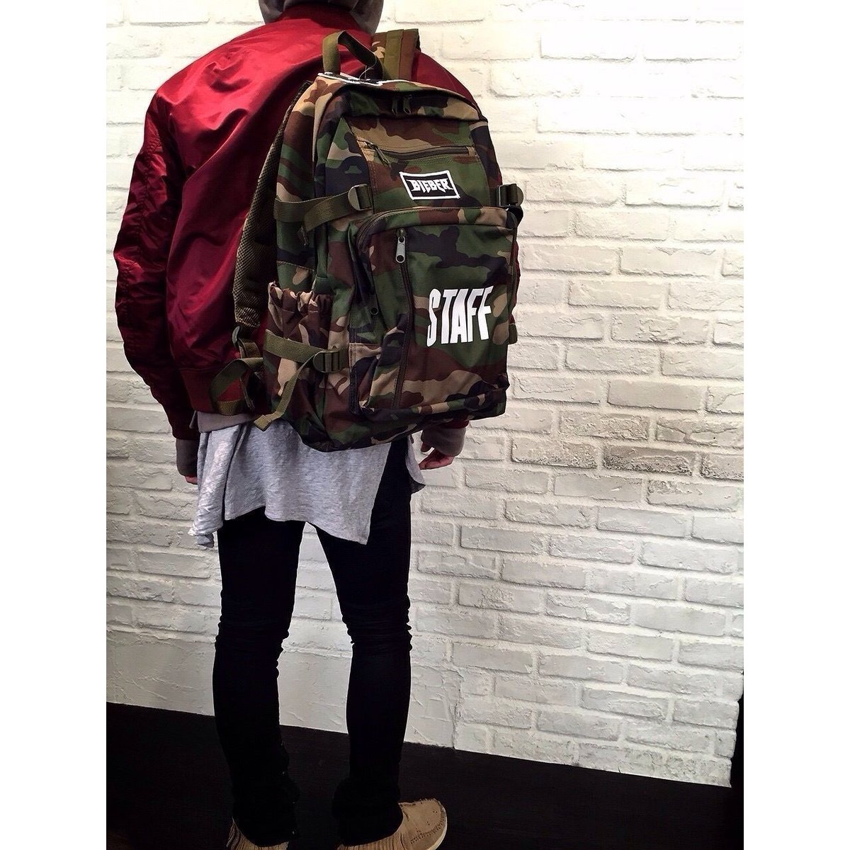 Purpose tour/Justin bieber official CAMO BackPa