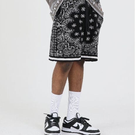 FNTY/ Knitted Paisley Shorts "BLACK"