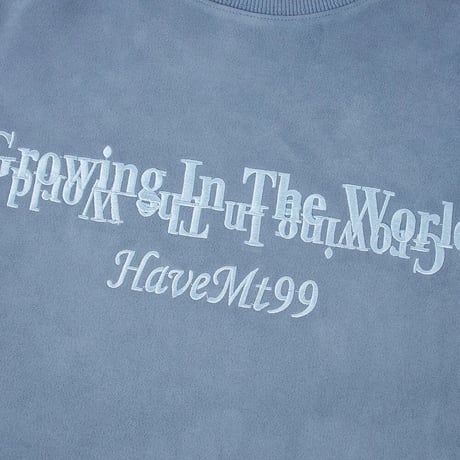 WOSS.official/ Oversized  Suede Embroid TOPS "BLUE"
