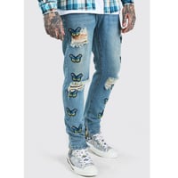 BOOHOO /BUTTERFLY denim pants