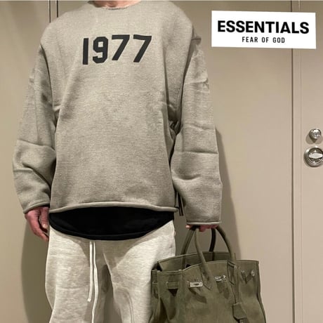 ESSENTIALS by Fear of God /1977 Crewneck Kni"DARK oatmeal"