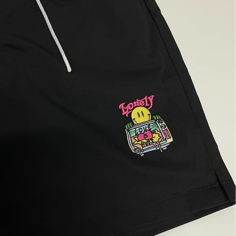 WOSS.official/smile emboidery shorts BLACK