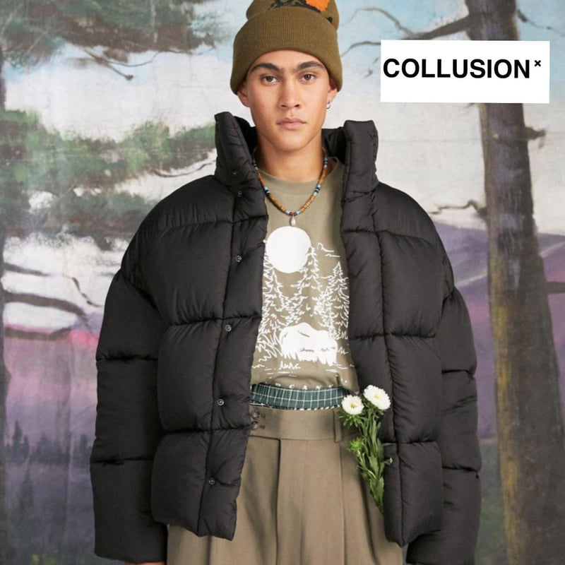 COLLUSION Studios /Short Puffer Jacket BLACK | COLLUSION Studios /Short Puffer Jacket BLACK |