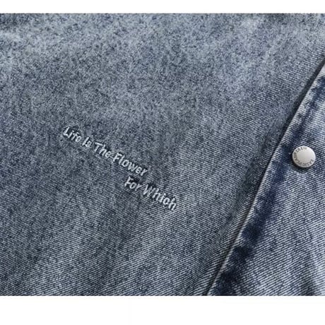 WOSS.official/ Denim Varsity Jacket