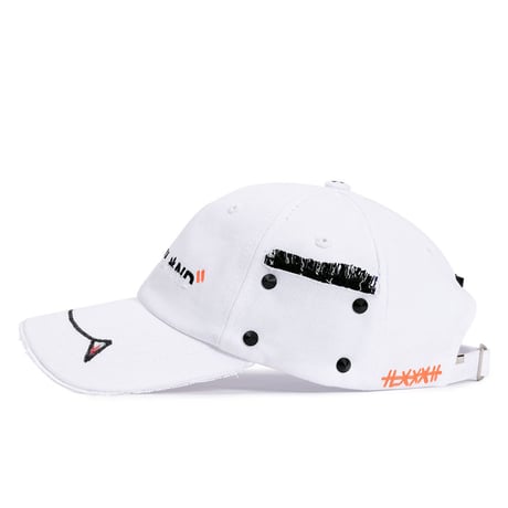 BLACK BLOND/Smile halloween CUSTOM CAP  WHITE