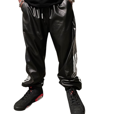 Mismatch NYC/PU Lether Line  pants
