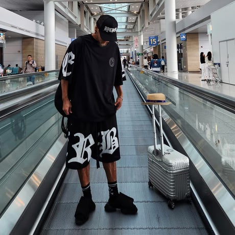 By The R/Big Lettering Mesh Tshirts (Set UP)  BLACK