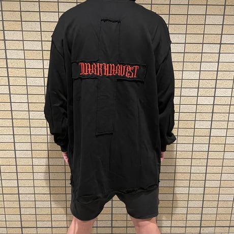Mismatch NYC/Cross damage crewneck   BLACK