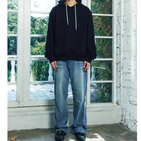 MISTER CHILD/Smile flower elbow  Hoodie  "BLACK"