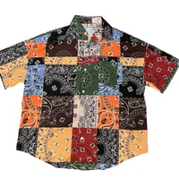 WOSS.official/ BANDANA patchwork oversize shirts