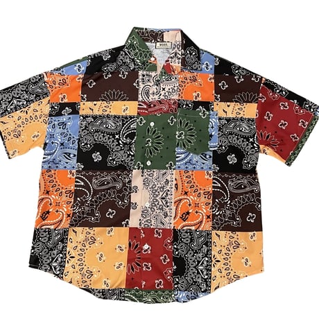 WOSS.official/ BANDANA patchwork oversize shirts